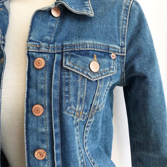 Topshop Moto Blue Denim Jacket Size 4 - Picture 5 of 11